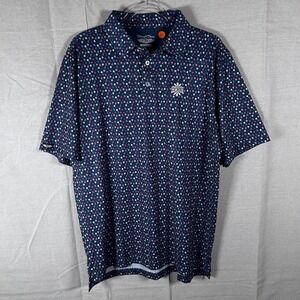 Straight Down Mens Performance Golf Polo Shirt Waikoloa Billiard Pool Balls Blue